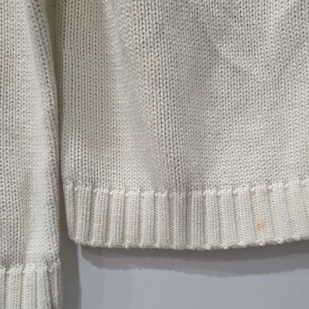 Vintage Chaps Nordic Ivory Mockneck 100%  Cotton Sweater, M - Picture 3 of 3